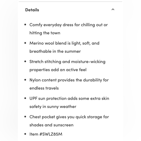Smartwool Merino 150 short sleeve dress. Gray. 87% merino wool/ 13% nylon - Picture 2 of 7